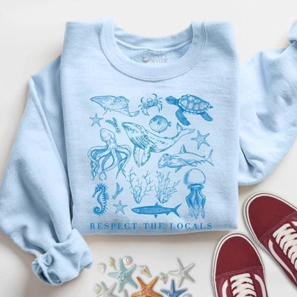 Respect The Locals Sweatshirt S / Light Blue