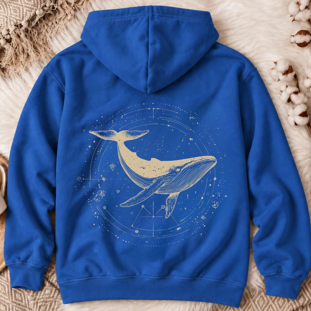 Cosmic Whale Back Print Hoodie