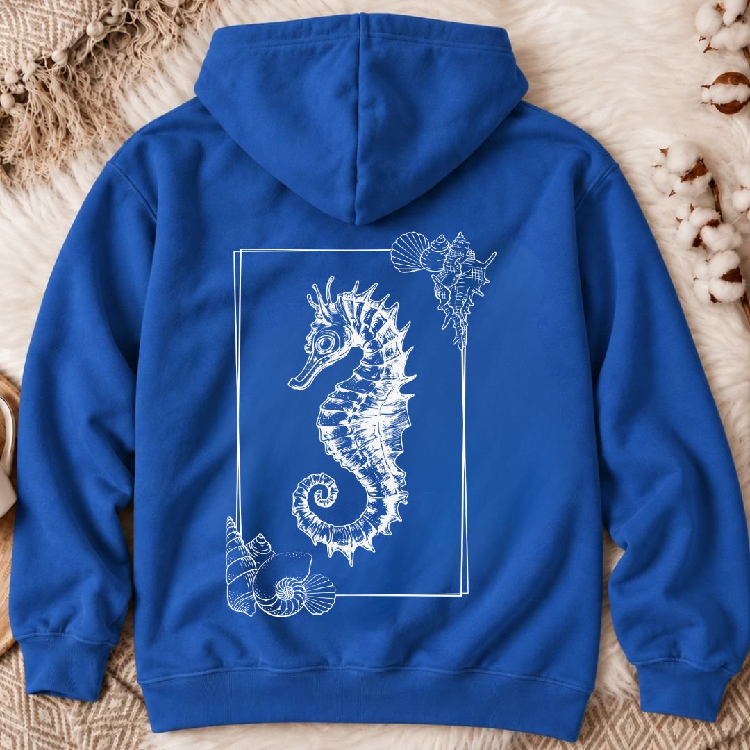 Vintage Seahorse Back Print Hoodie