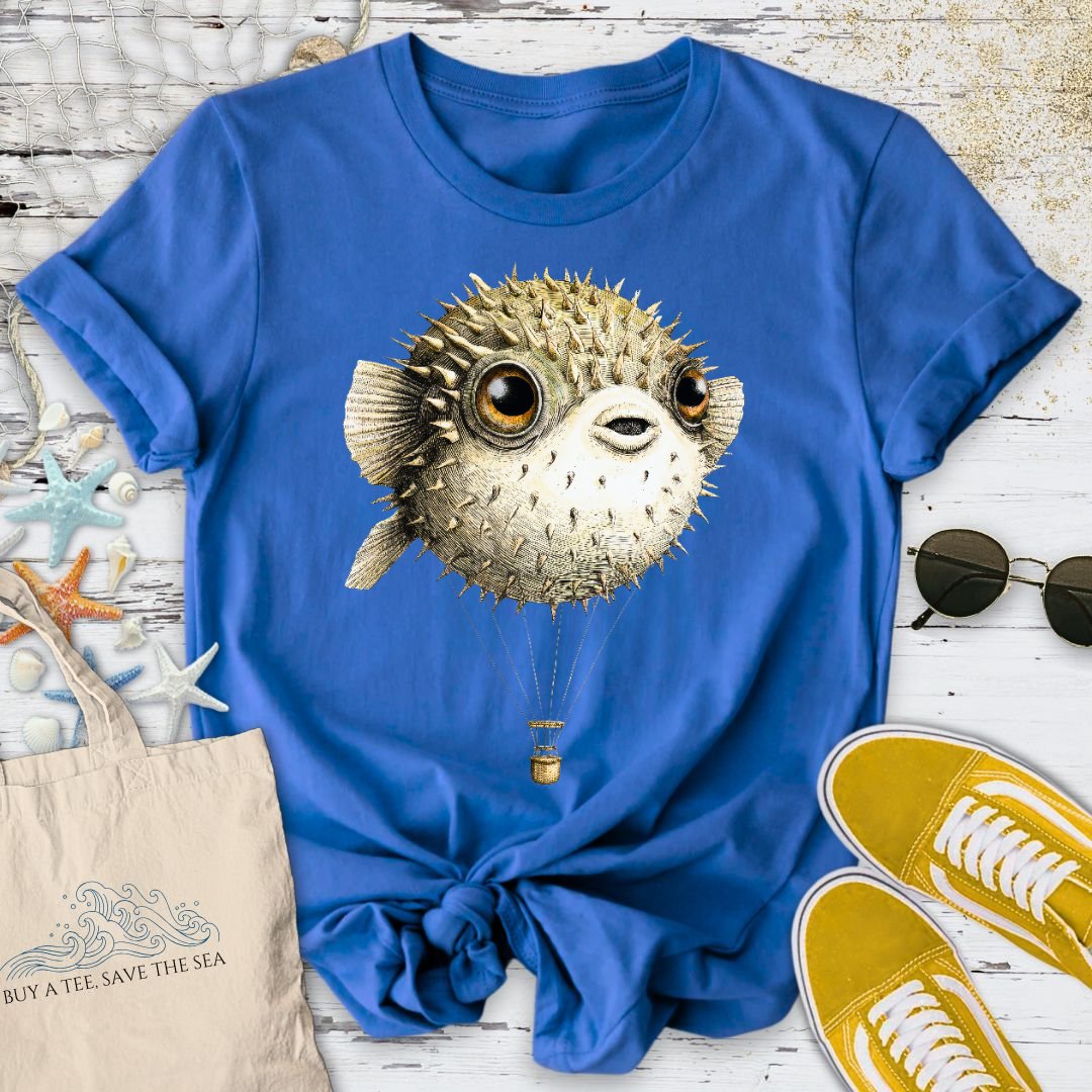 Pufferfish Balloon T-Shirt in Royal - Dolce Reverie
