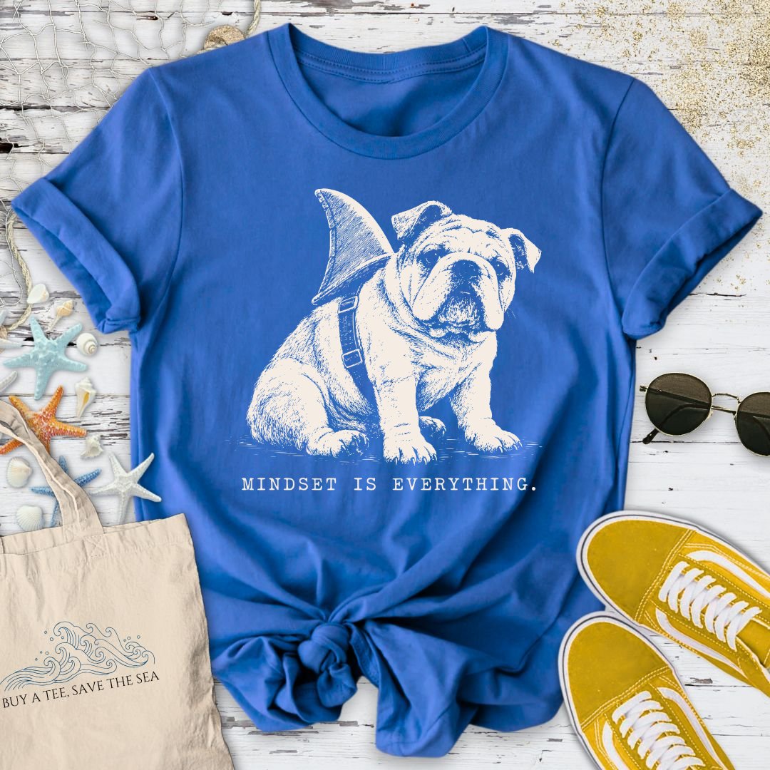 Mindset Is Everything, Bulldog T-Shirt in Royal - Dolce Reverie