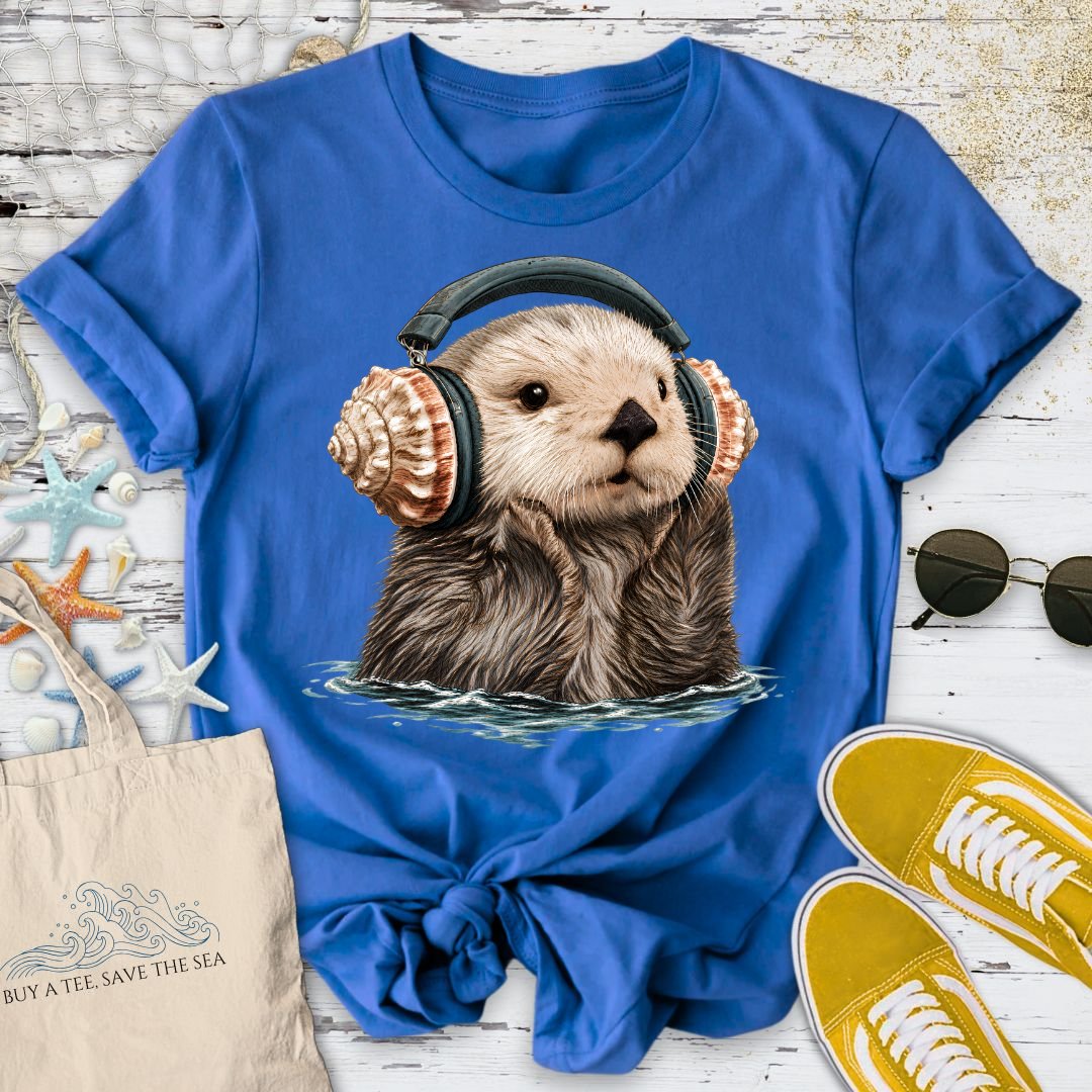 Music Otter T-Shirt in Royal - Dolce Reverie