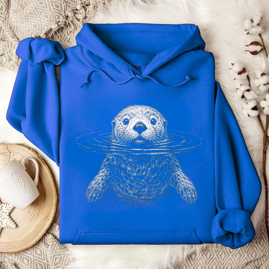 Curious Otter Hoodie in Royal - Dolce Reverie
