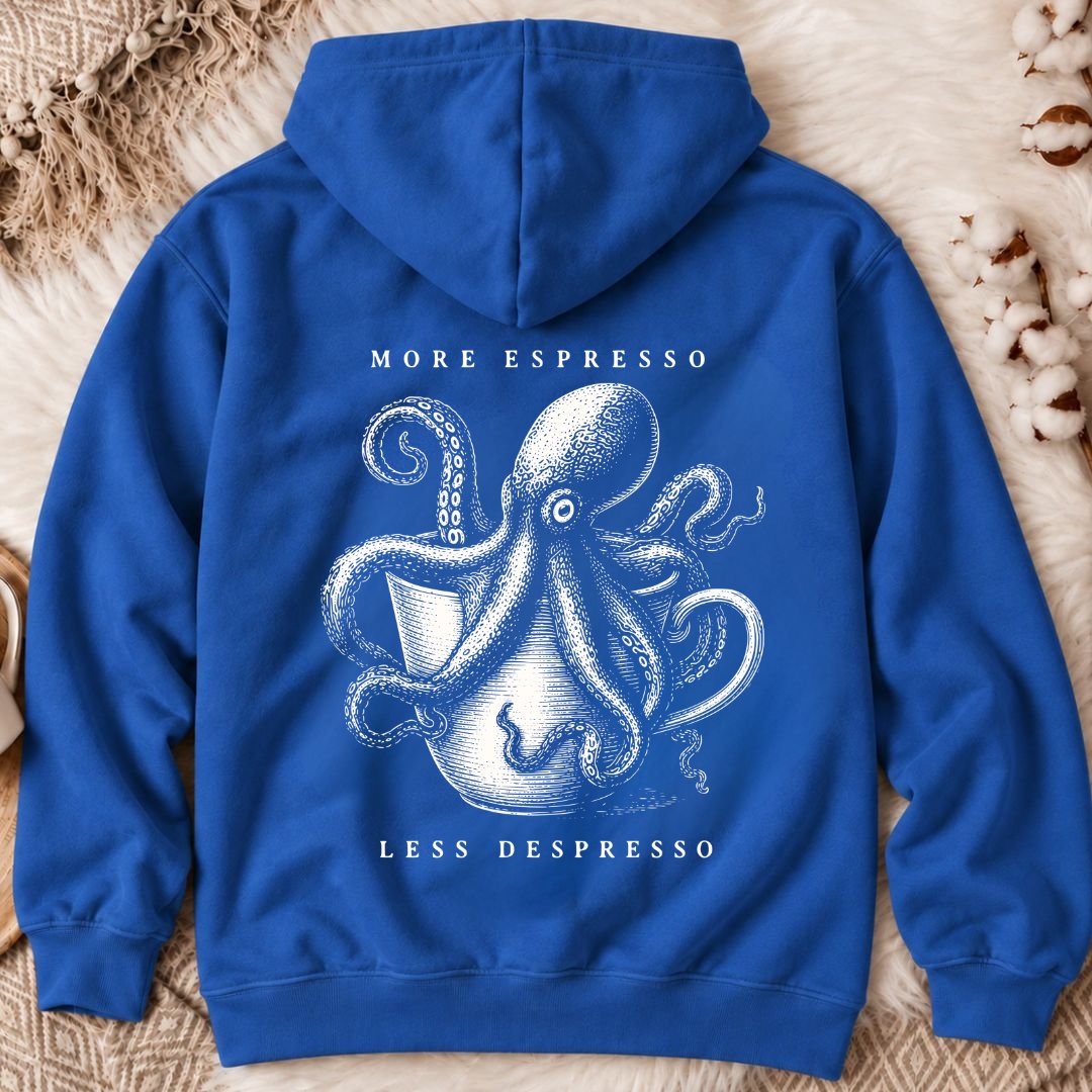 Espresso Octopus Back Print Hoodie