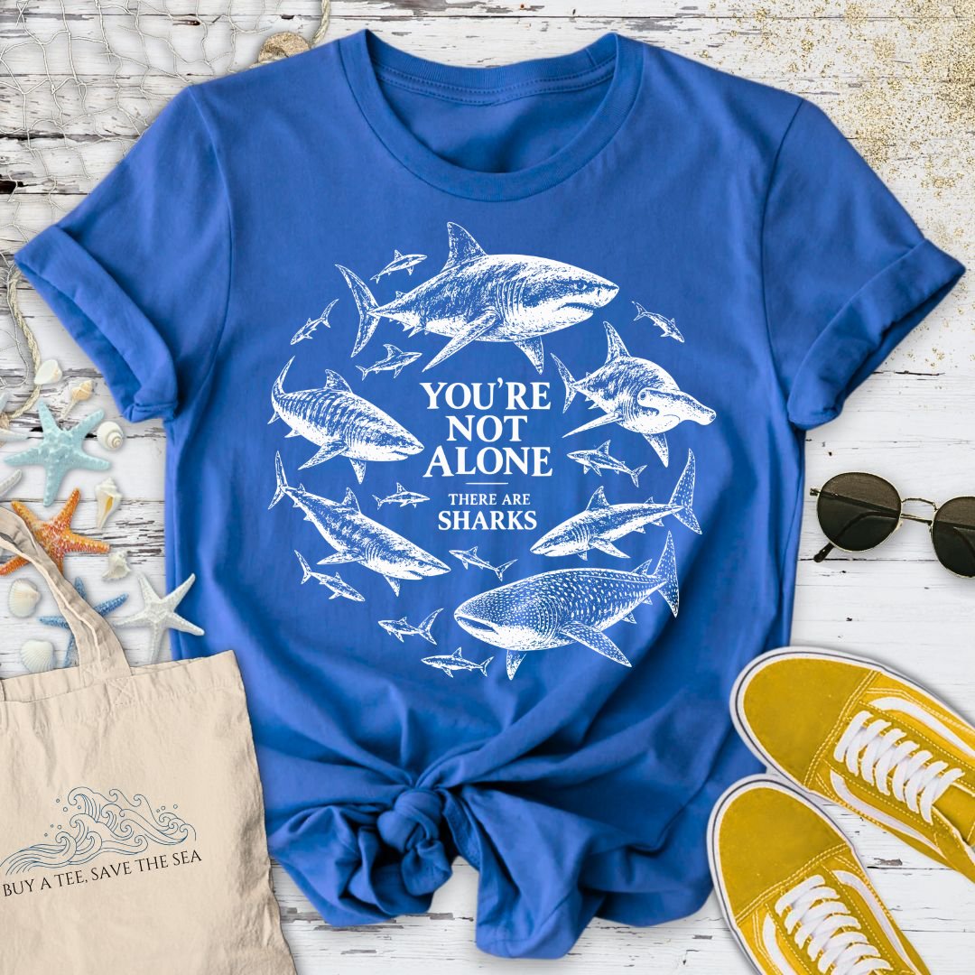 You're Not Alone, Sharks T-Shirt in Royal - Dolce Reverie