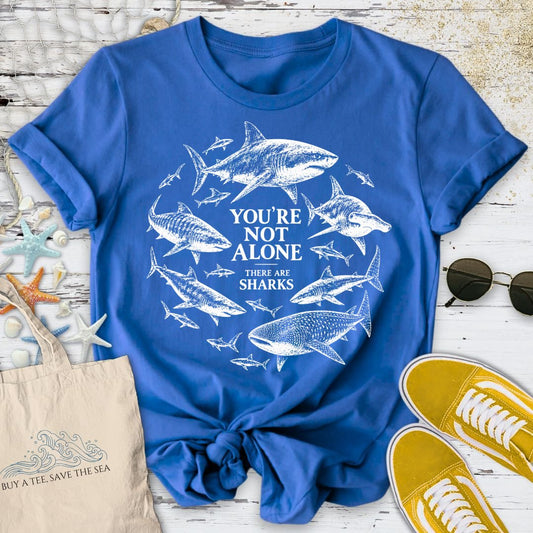 You're Not Alone, Sharks T-Shirt in Royal - Dolce Reverie