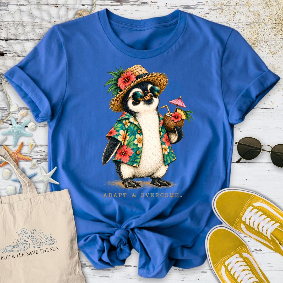 Adapt & Overcome, Penguin T-Shirt in Royal - Dolce Reverie