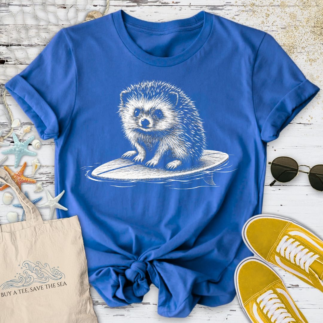 Surfing Hedgehog T-Shirt in Royal - Dolce Reverie