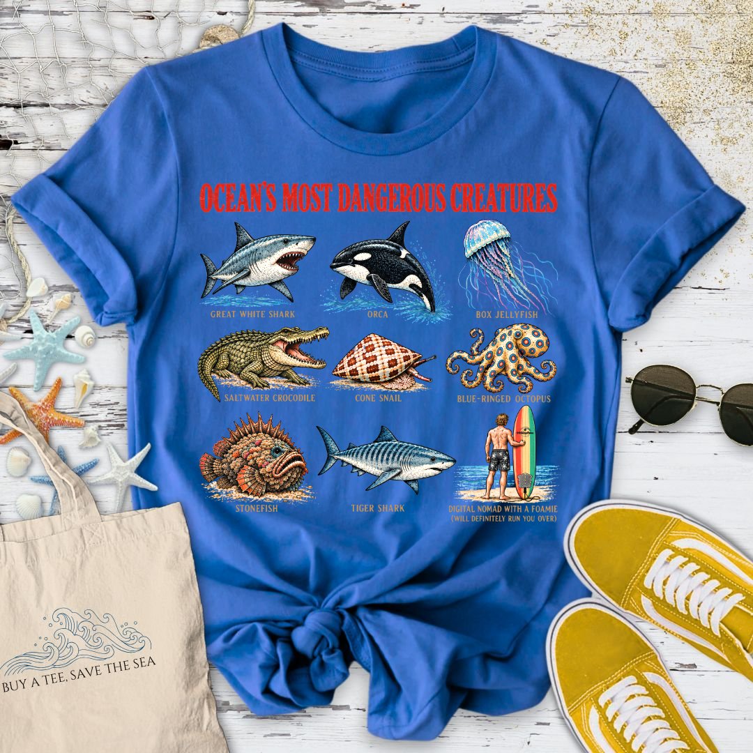 Ocean's Most Dangerous Creatures T-Shirt in Royal - Dolce Reverie
