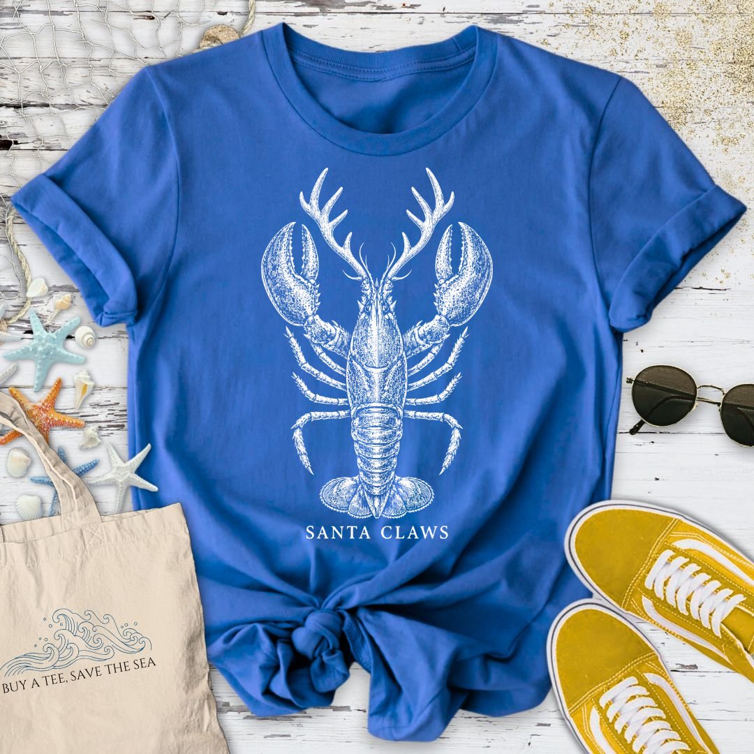 Santa Claws Lobster T-Shirt in Royal - Dolce Reverie