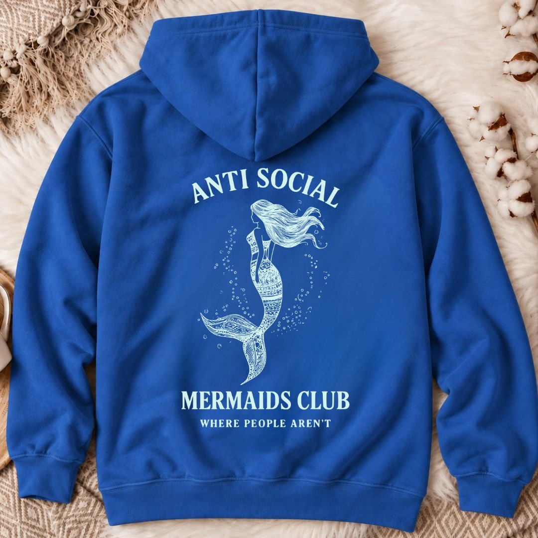 Anti Social Mermaid Back Print Hoodie