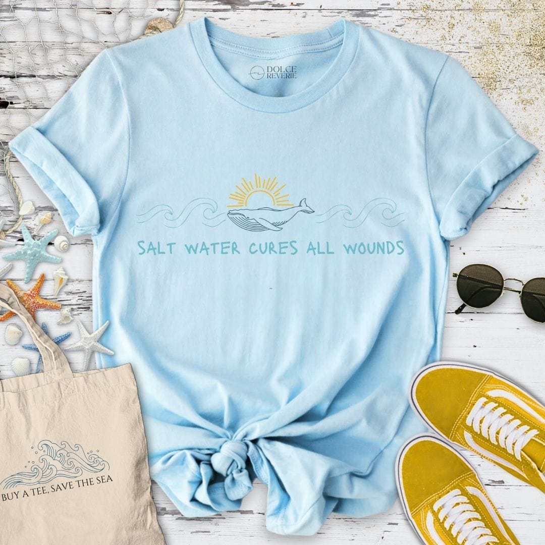 Salt Water Cures All Wounds T-Shirt Light Blue / S