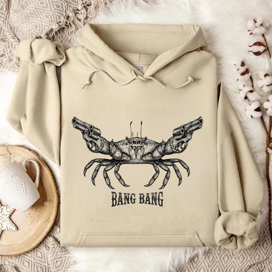 Bang Bang Crab Hoodie in Sand - Dolce Reverie