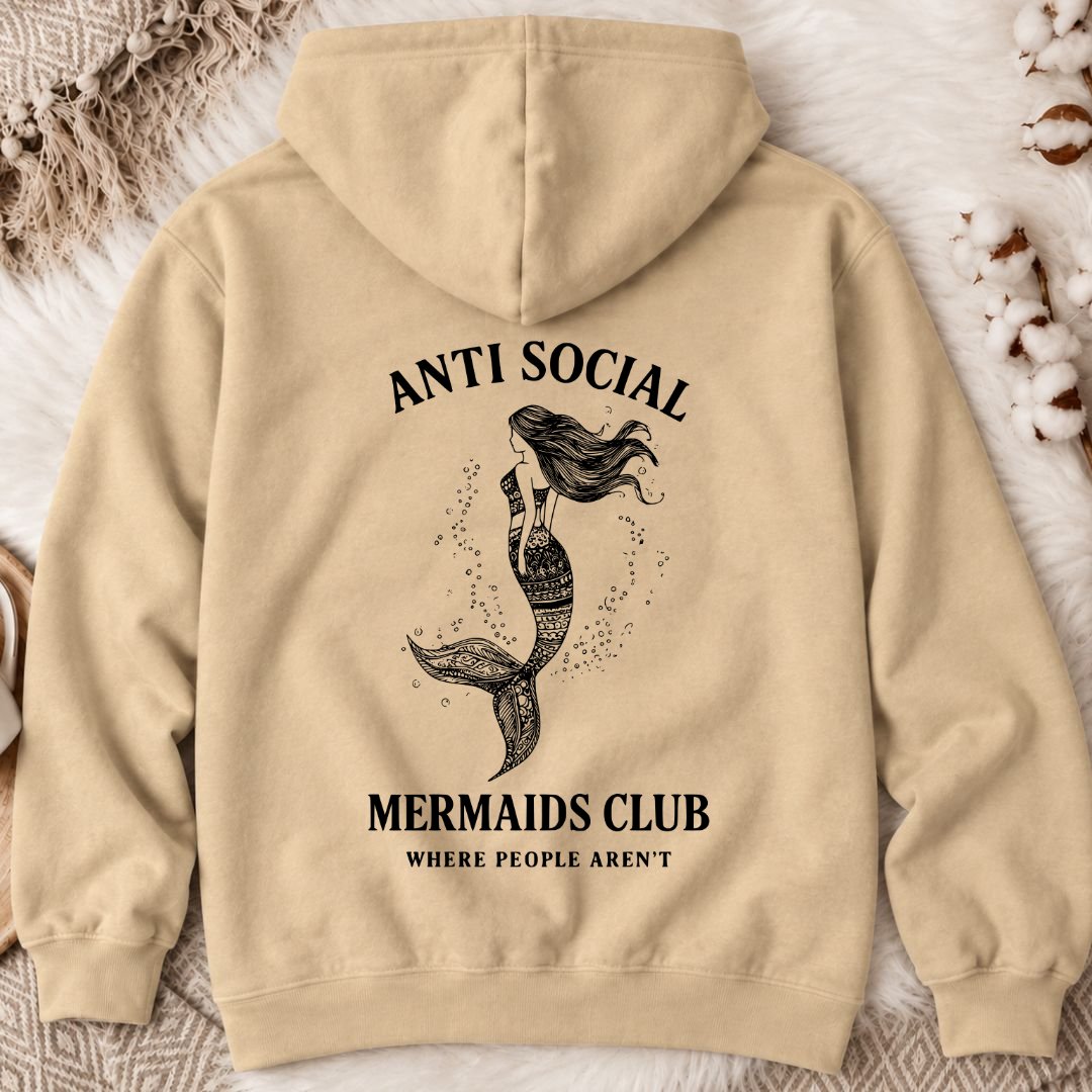 Anti Social Mermaid Back Print Hoodie