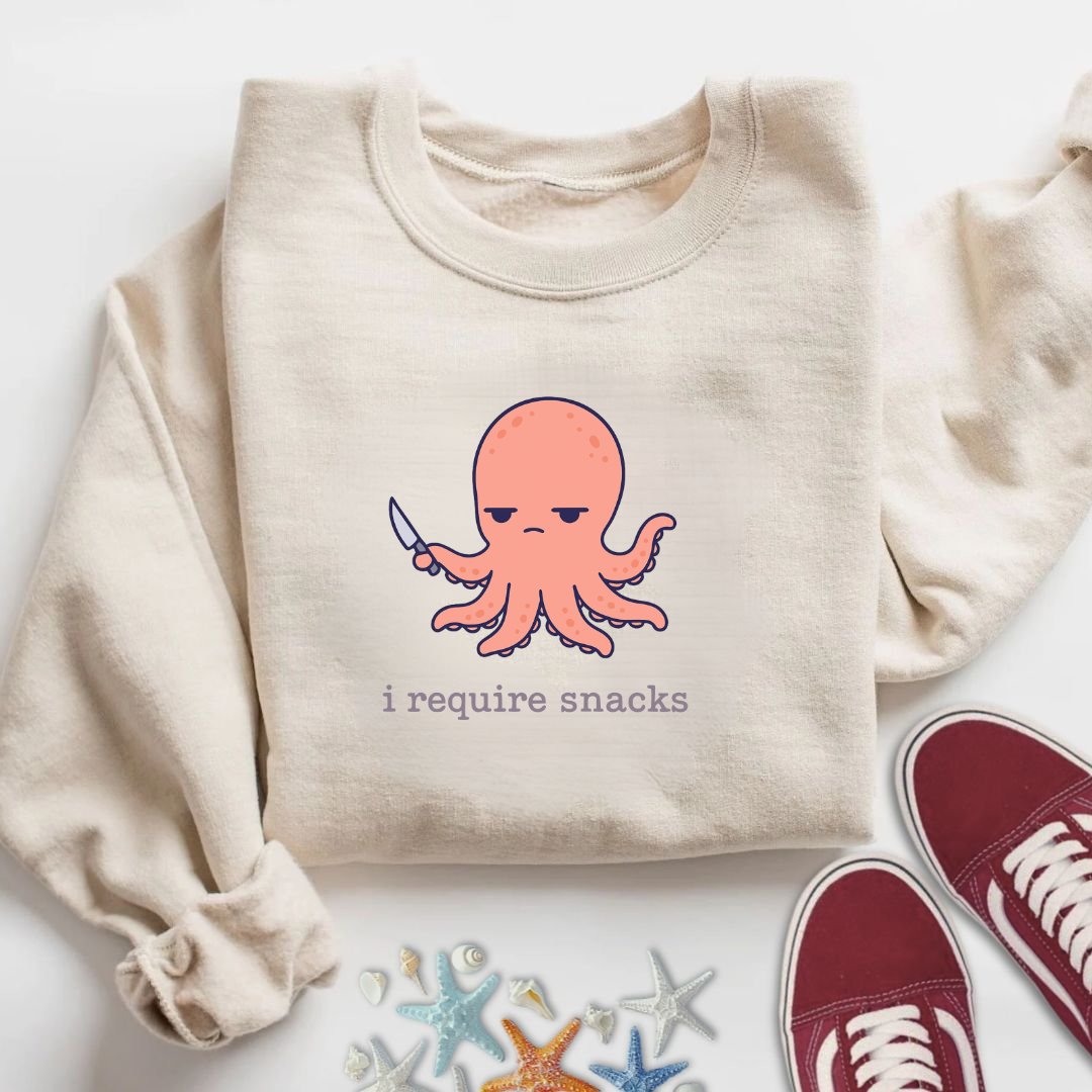 I Require Snacks Octopus Sweatshirt