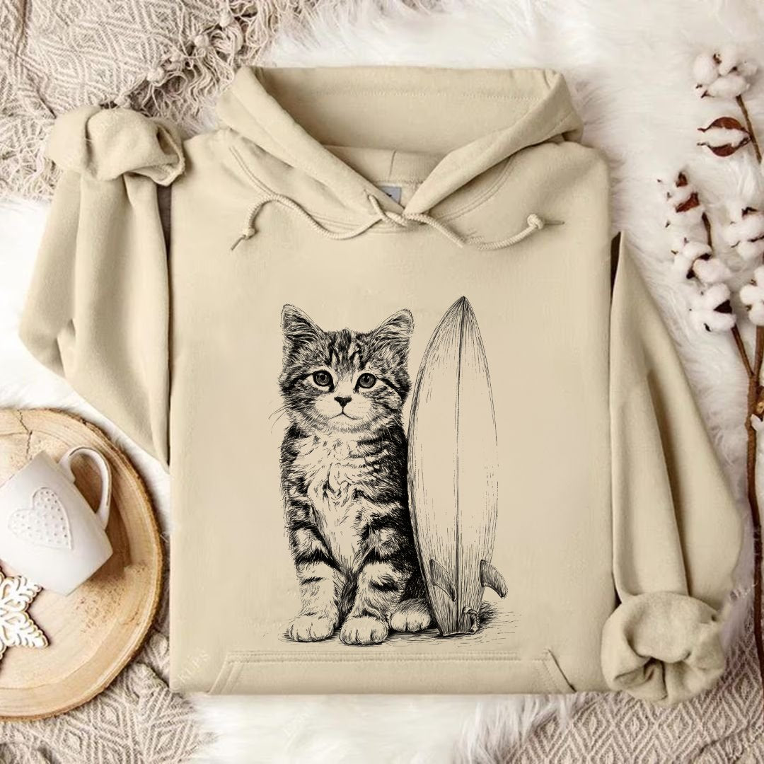 Surfer Cat Hoodie