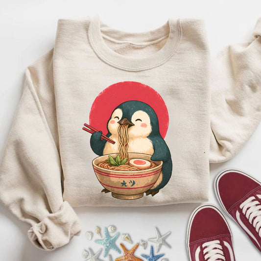 Penguin Ramen Sweatshirt in Sand - Dolce Reverie