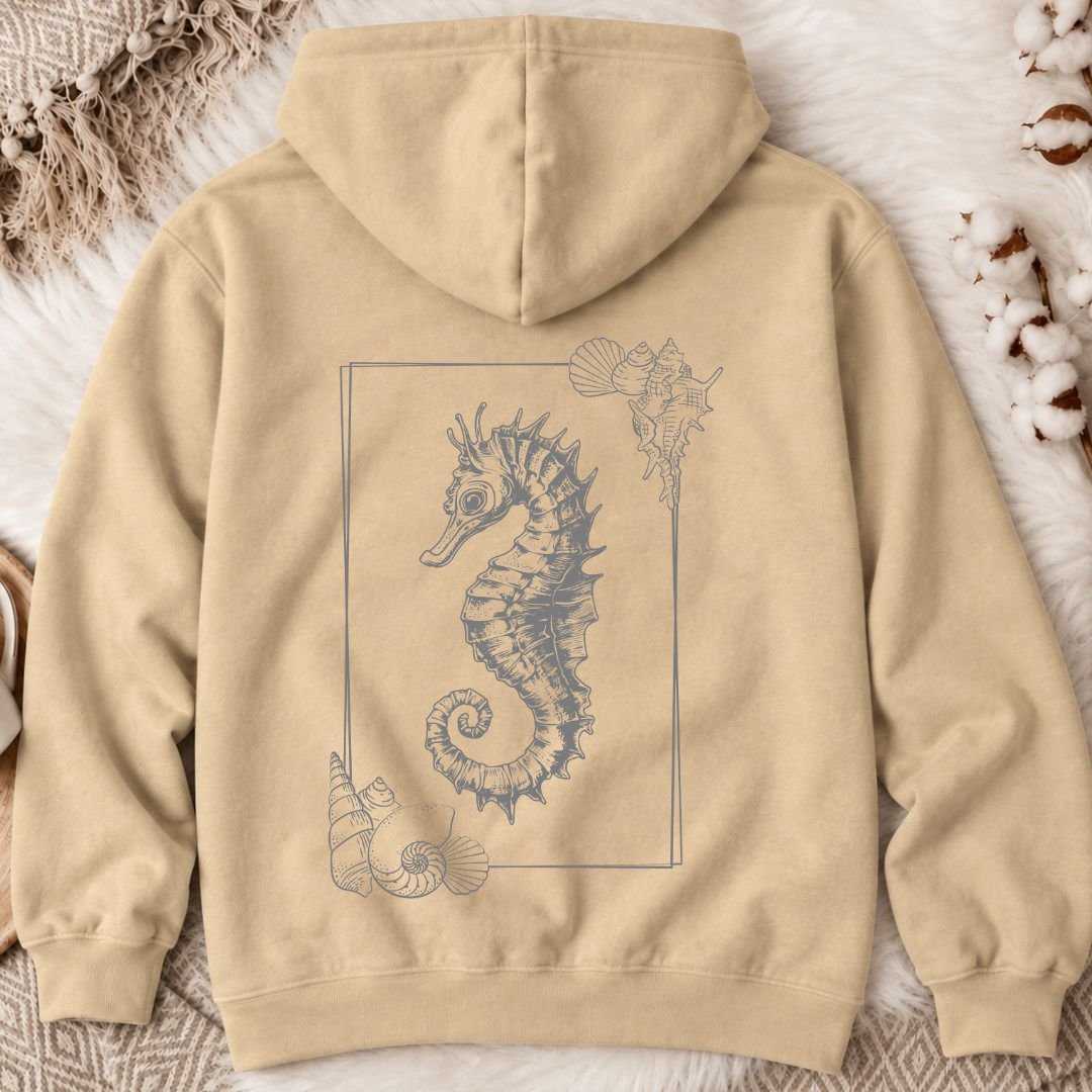 Vintage Seahorse Back Print Hoodie
