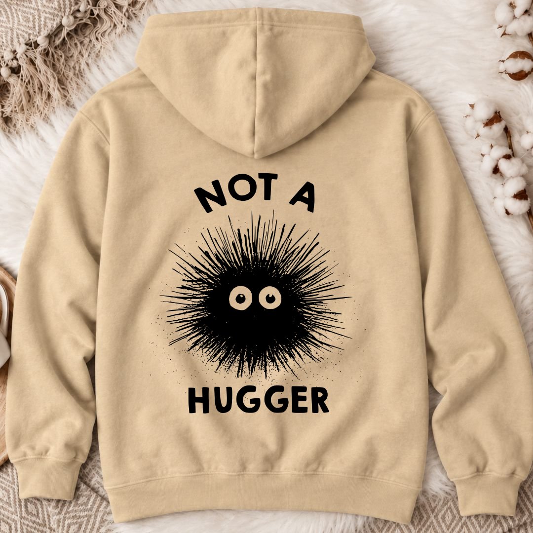 Not A Hugger Sea Urchin Back Print Hoodie
