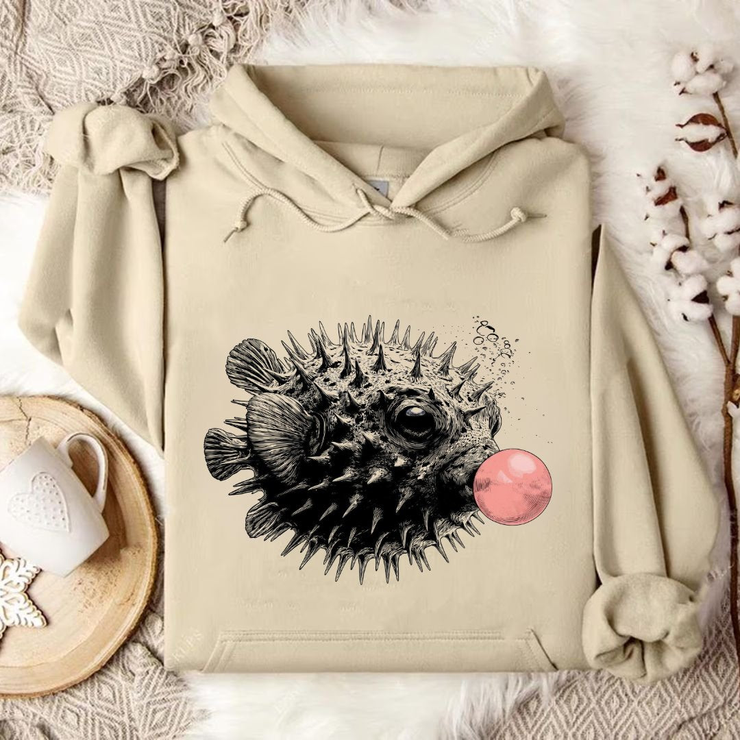 Bubblegum Pufferfish Hoodie