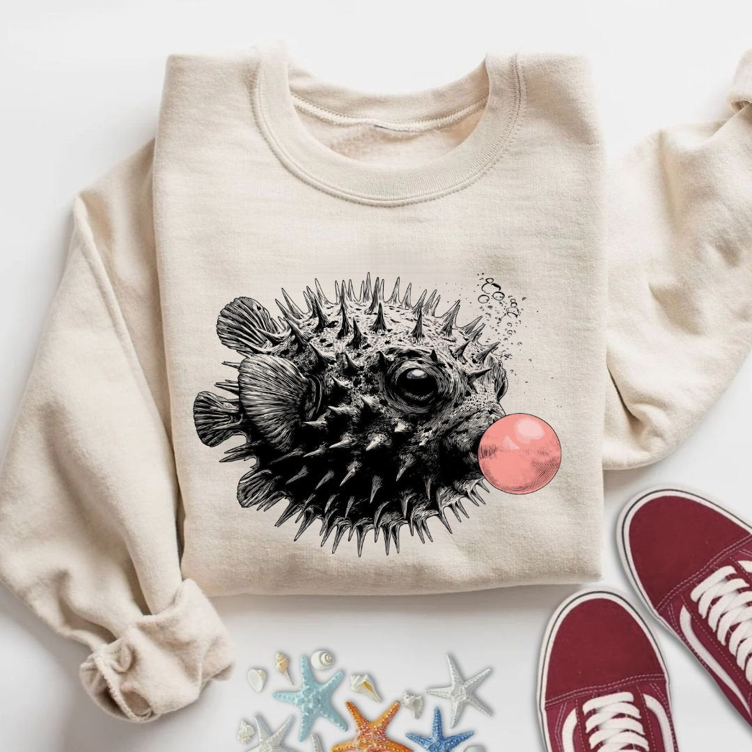 Bubblegum Pufferfish Sweatshirt