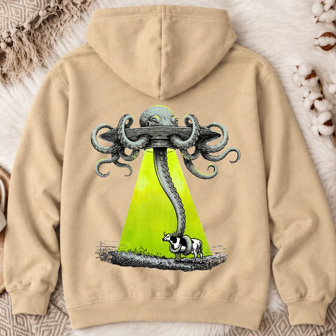 Alien Octopus Back Print Hoodie
