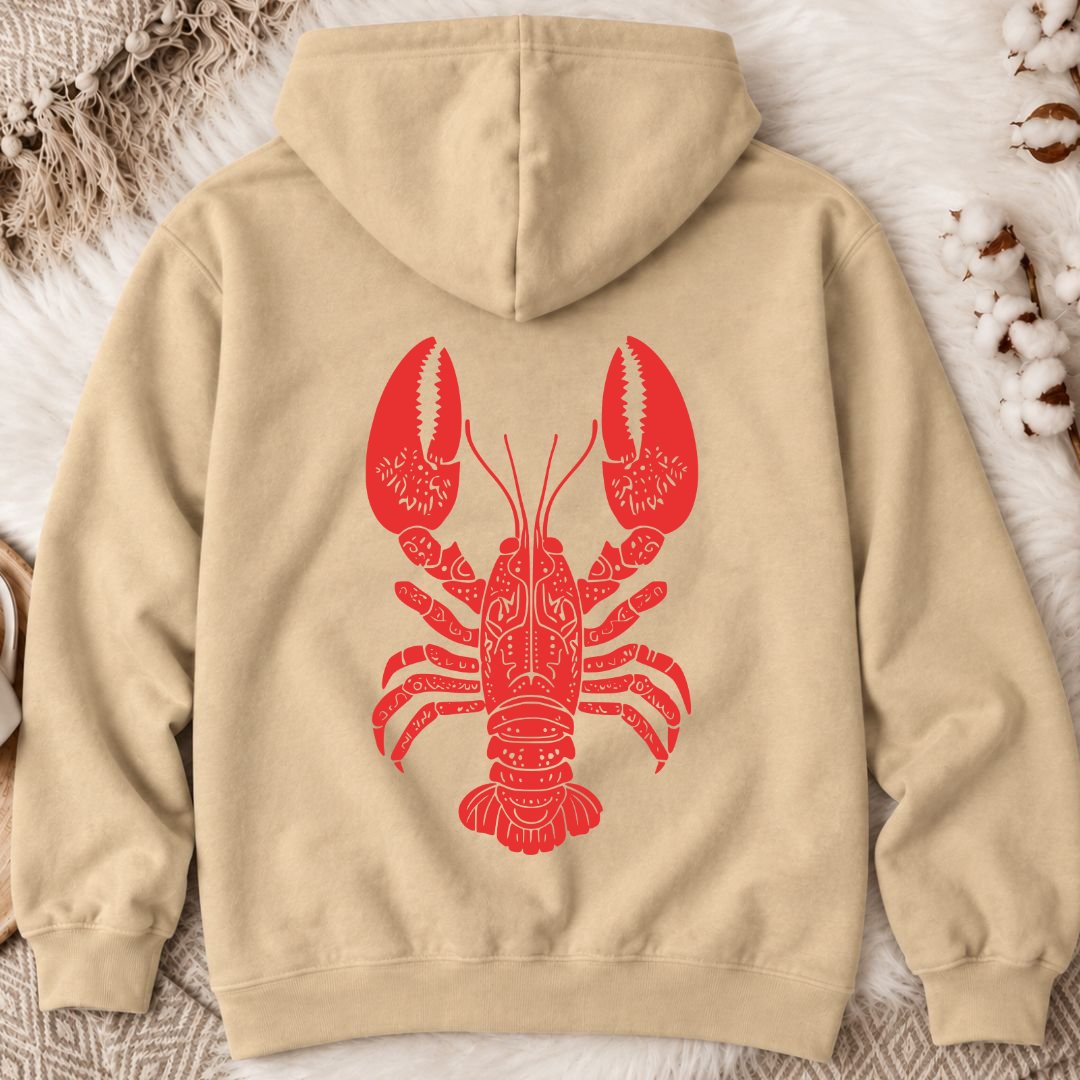 Tribal Lobster Back Print Hoodie