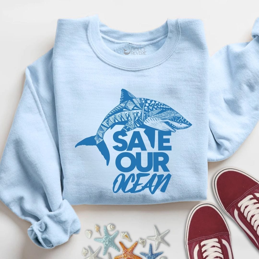 Save Our Oceans Sweatshirt S / Light Blue