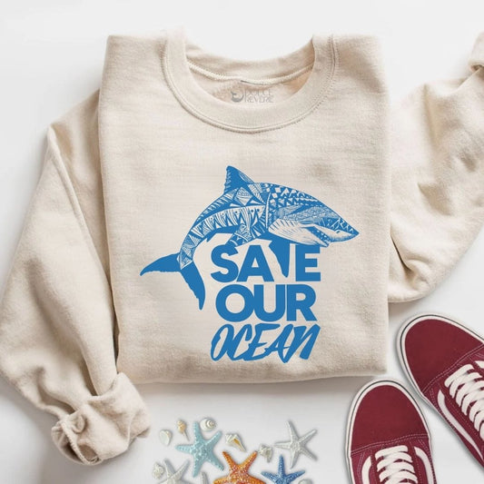 Save Our Oceans Sweatshirt S / Sand