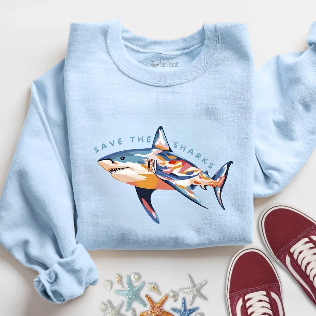 Save The Sharks Sweatshirt S / Light Blue