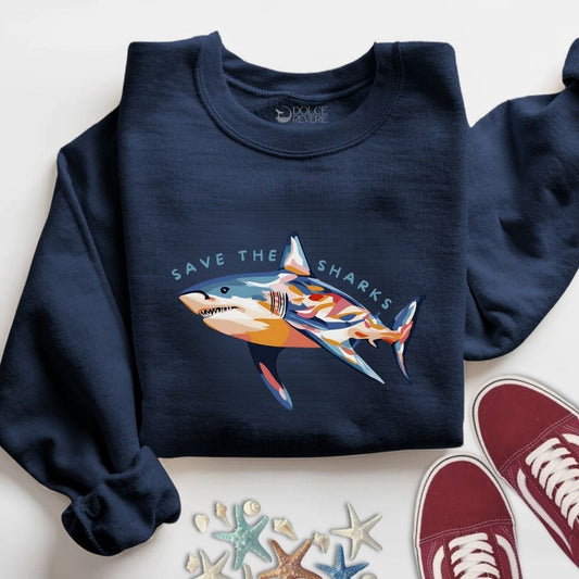 Save The Sharks Sweatshirt S / Navy