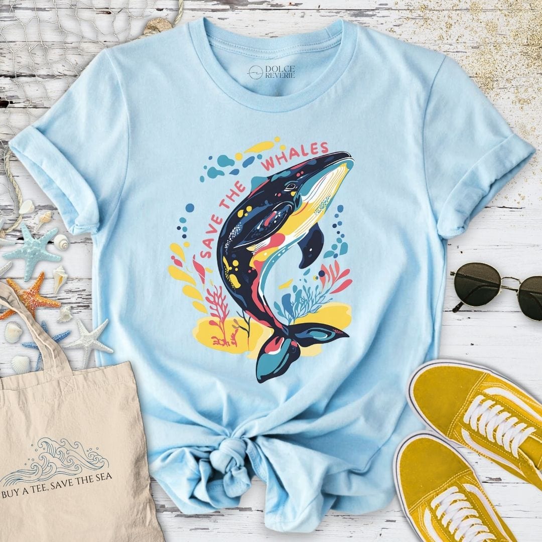 Save The Whales T-Shirt Light Blue / S