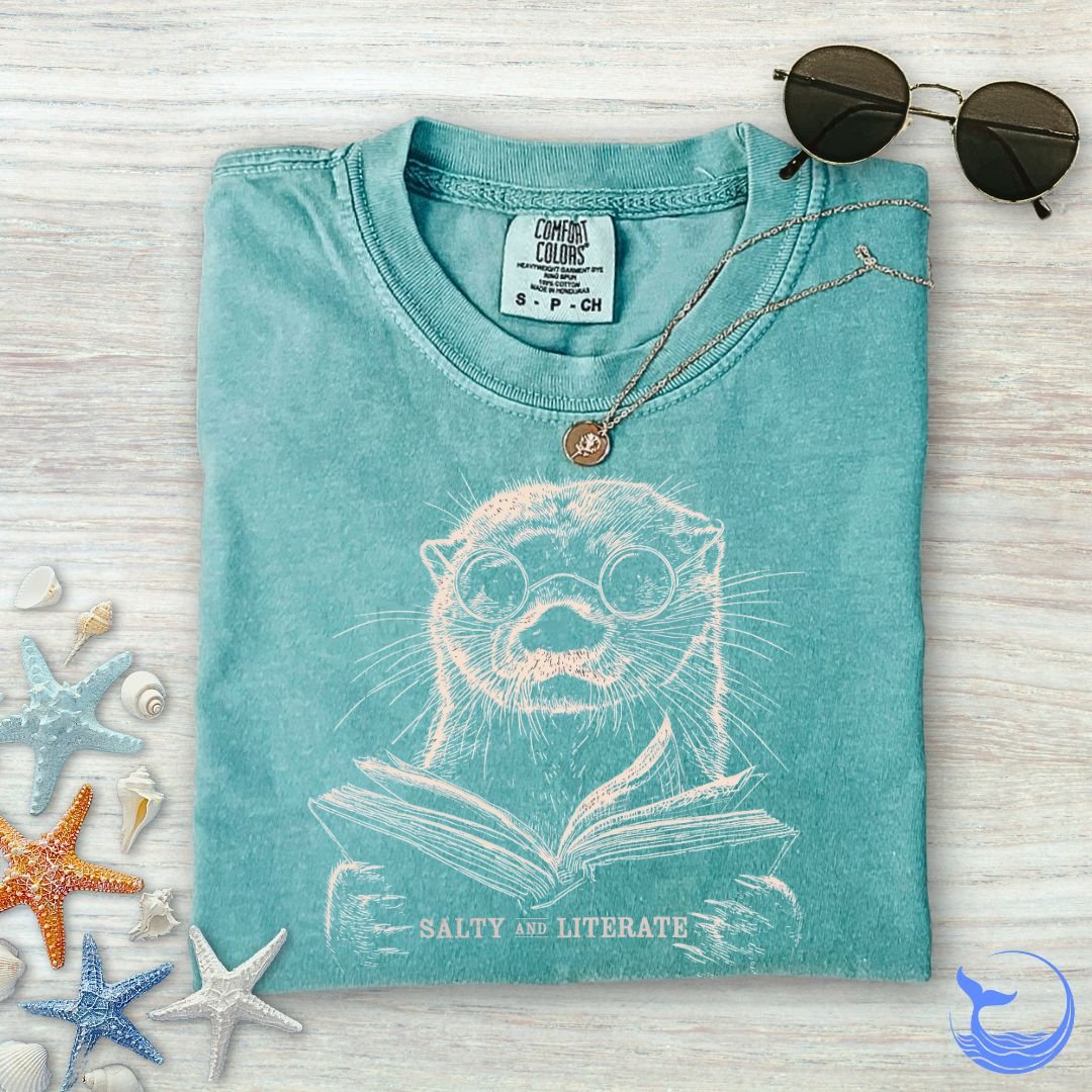 Salty and Literate Otter Comfort Colors T-Shirt