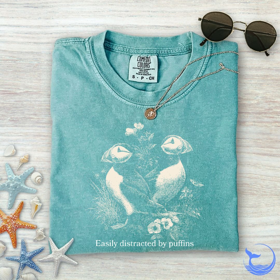 Distracted By Puffins Comfort Colors T-Shirt