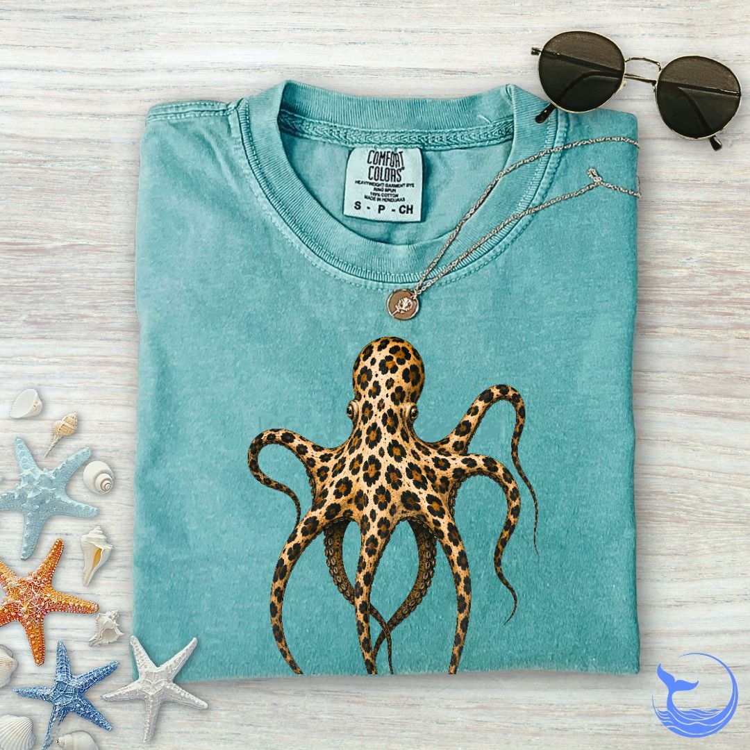 Cheetah Octopus Comfort Colors T-Shirt