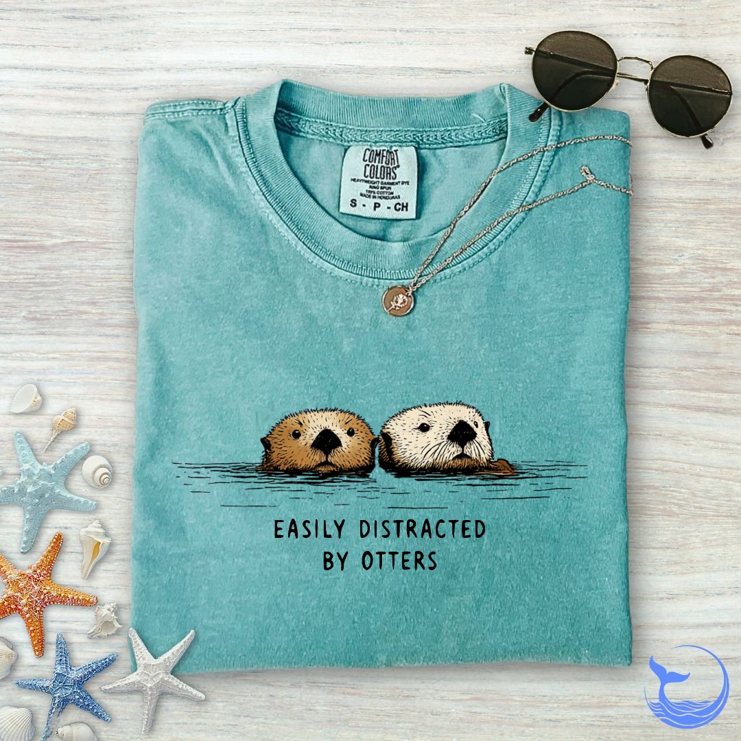 Distracted By Otters Comfort Colors T-Shirt