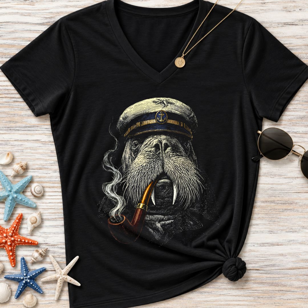 Captain Walrus Women's V-Neck T-Shirt