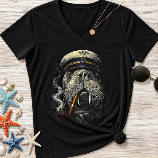 Captain Walrus Women's V-Neck T-Shirt