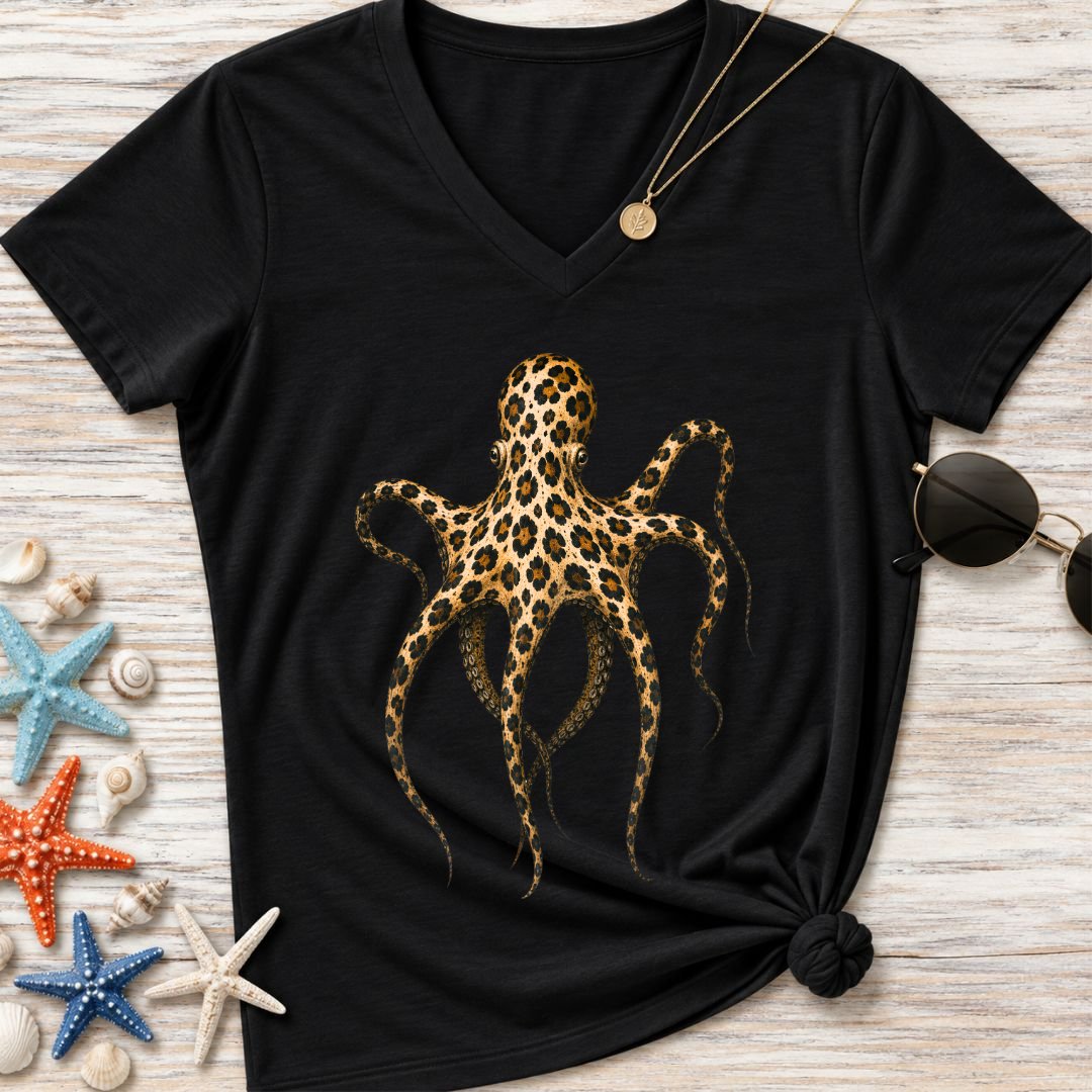 Cheetah Octopus Women's V-Neck T-Shirt