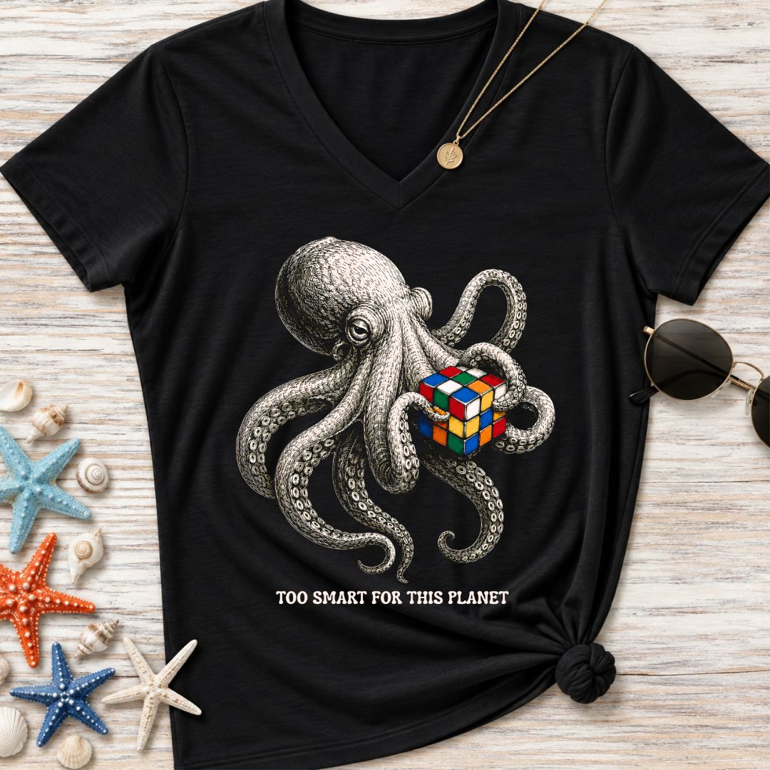 Smart Octopus Women's V-Neck T-Shirt