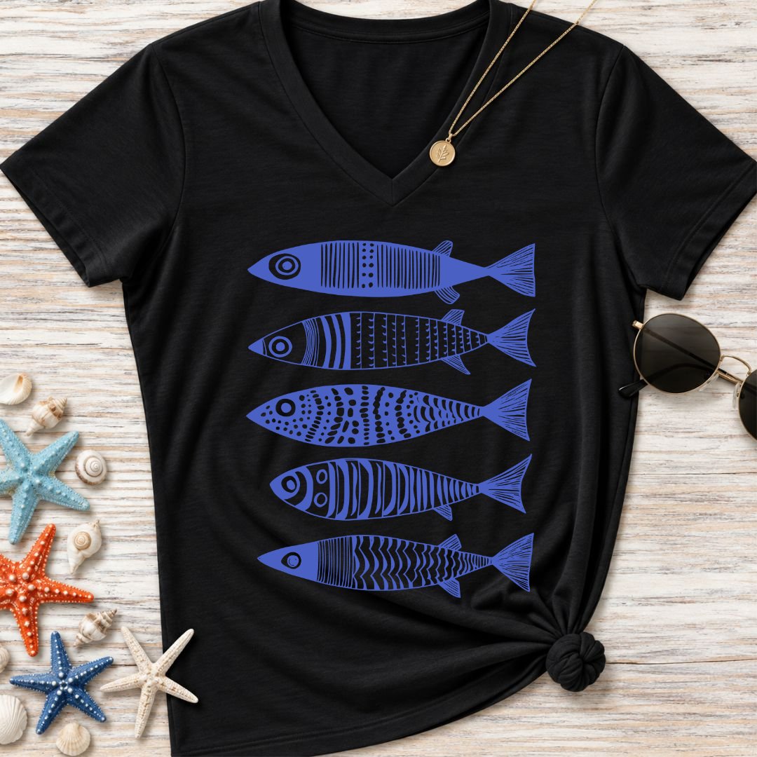 Blue Sardines Women's V-Neck T-Shirt