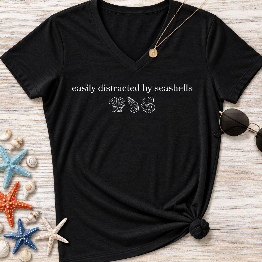 Distracted By Seashells Women's V-Neck T-Shirt