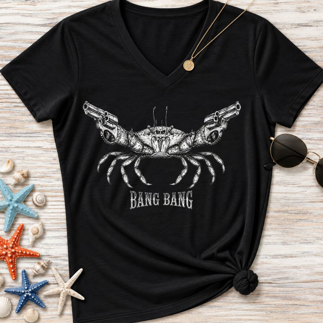 Bang Bang Crab Women's V-Neck T-Shirt