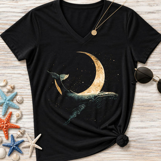 Mystic Whale Women's V-Neck T-Shirt