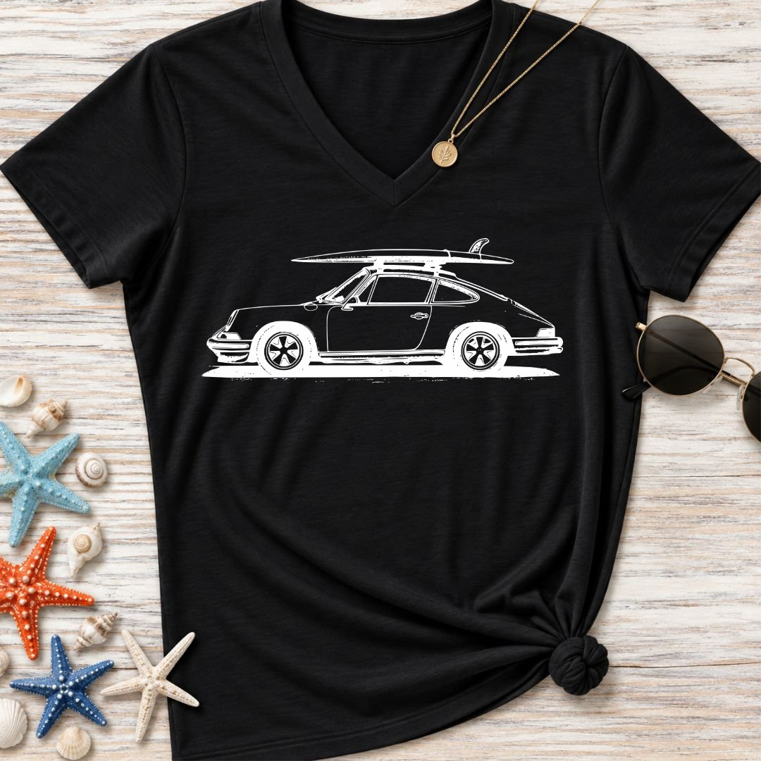 Vintage Porsche Women's V-Neck T-Shirt
