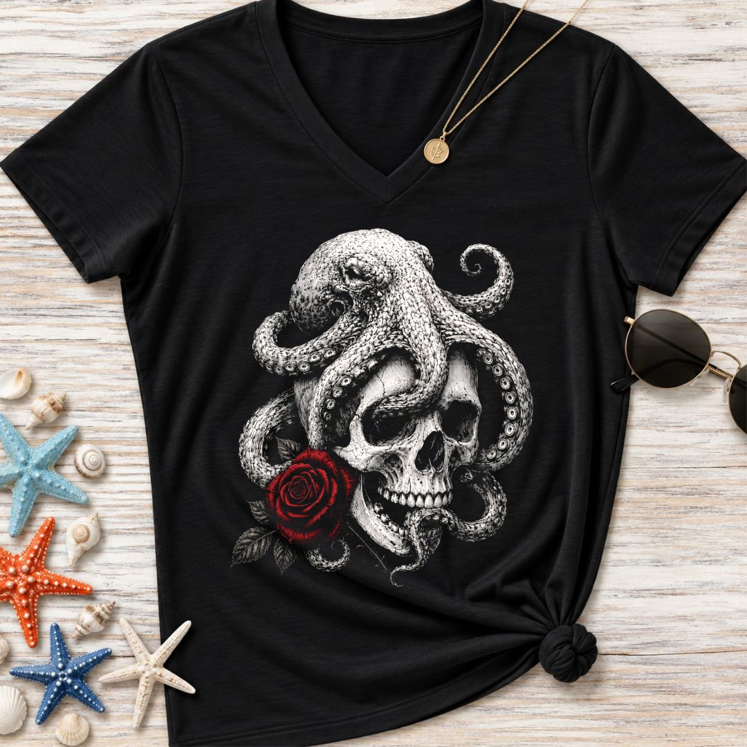 The Last Rose, Octopus Women's V-Neck T-Shirt