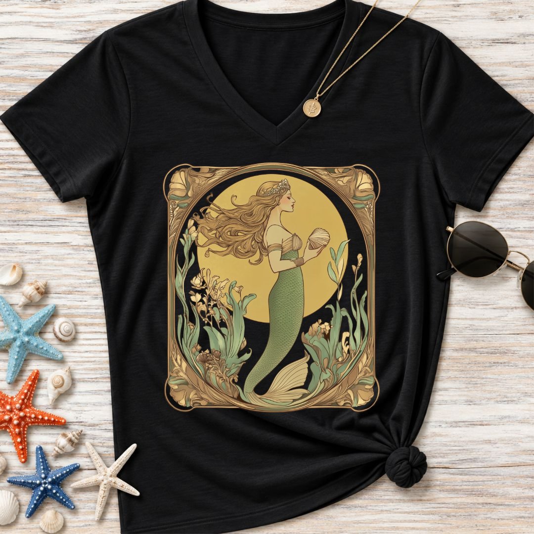 Golden Mermaid Women's V-Neck T-Shirt