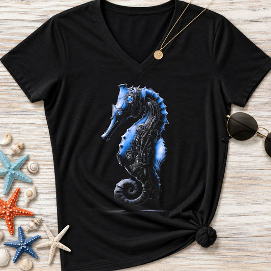 Steampunk Seahorse Women's V-Neck T-Shirt