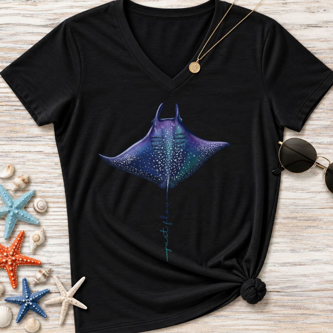 Just Flow Manta Women's V-Neck T-Shirt