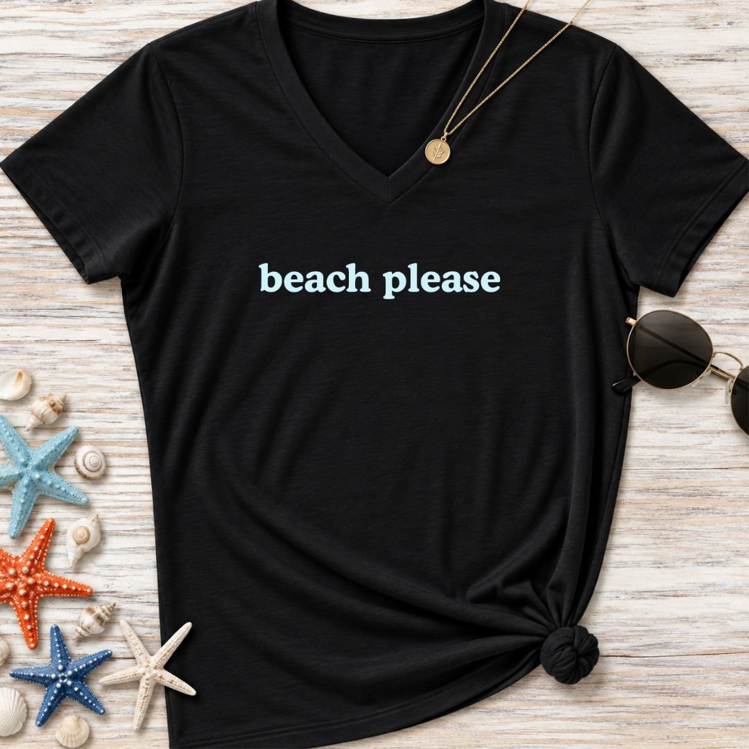 Beach Please Women's V-Neck T-Shirt